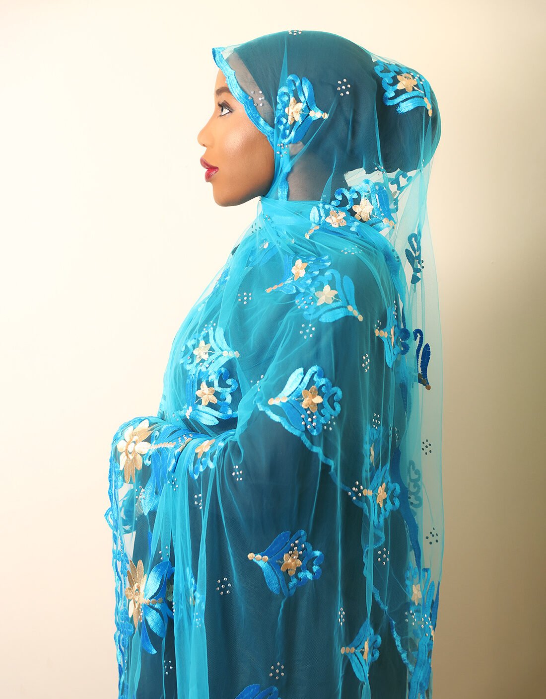 Fatu Blue Tulle Maxi Mayafi