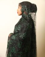 Hasana Black Green Chantilly Lace Mayafi