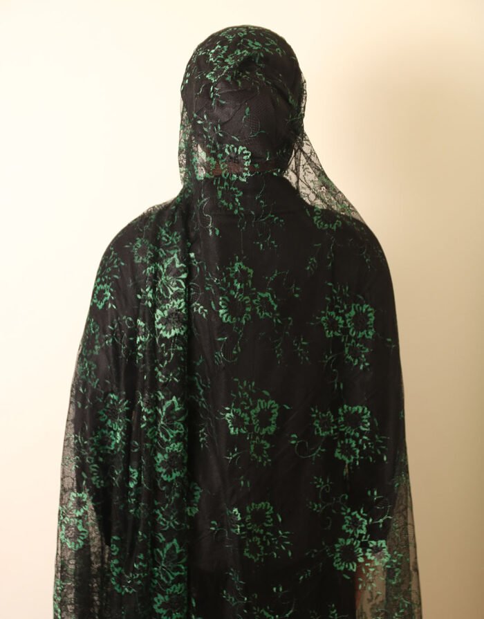 Hasana Black Green Chantilly Lace Mayafi - Image 2
