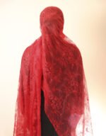Rahila Red Chantilly Lace Mayafi - Image 2