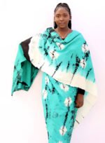 Rubaida Teal Tie Dye Toub