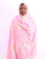 Amna Pink Cotton Maxi Mayafi - Image 2