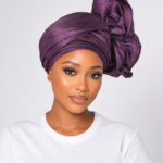 Purple African Raw Silk Scarf