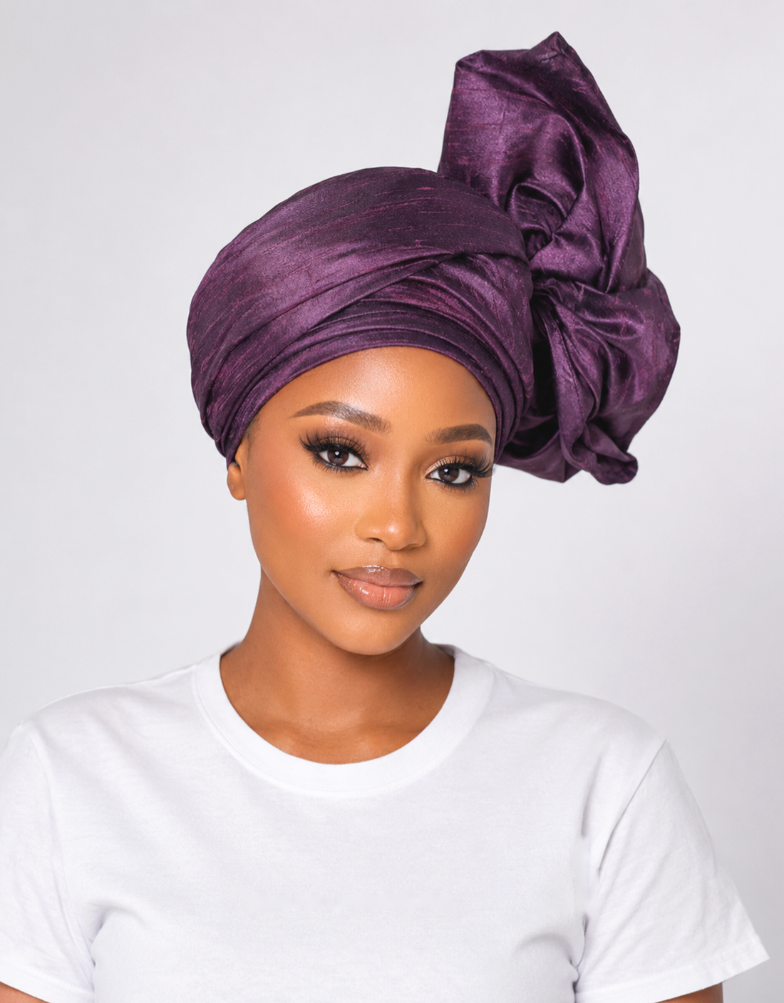 11 Purple African Raw Silk Scarf - Image 1