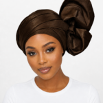 Dark Brown African Raw Silk Scarf