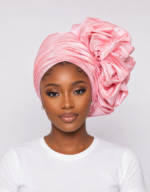 Pink African Raw Silk Scarf