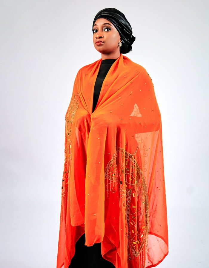 Zaina Orange Maxi Mayafi - Image 2