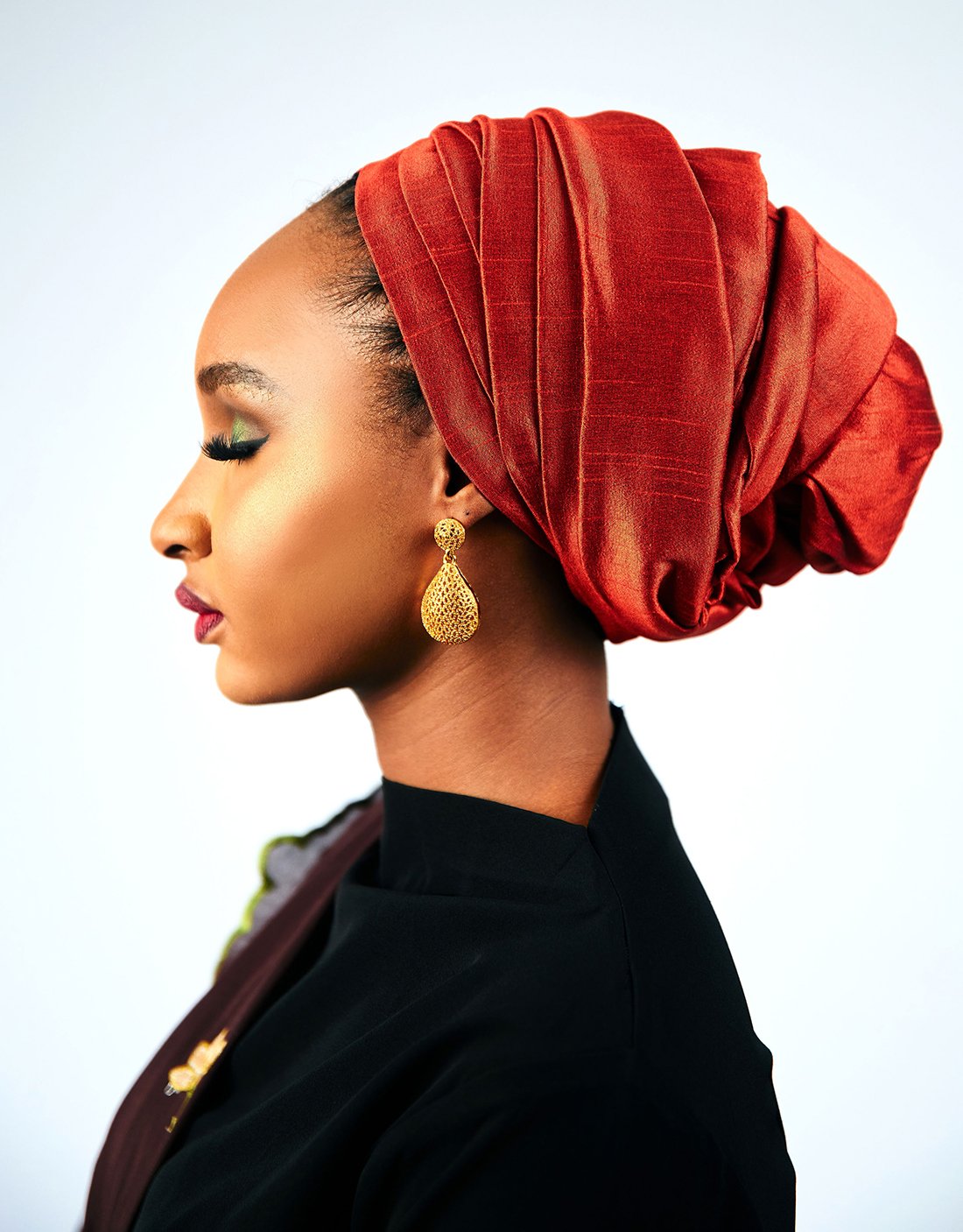 Hira Orange African Turban • Sonjiki