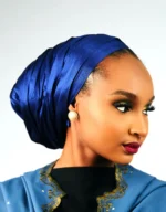 Uwani Blue African Turban