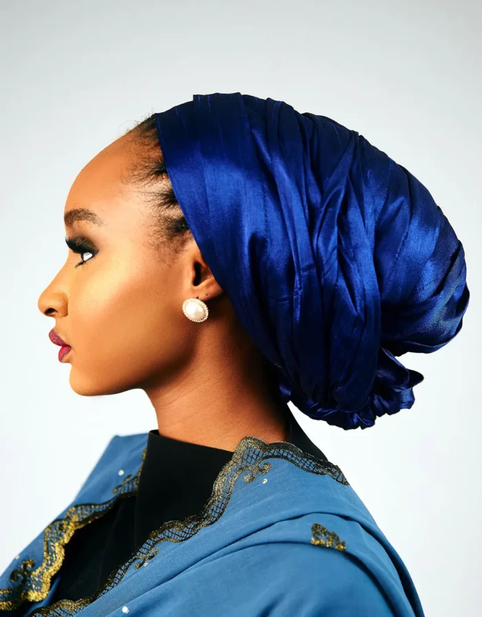 Uwani Blue African Turban - Image 2
