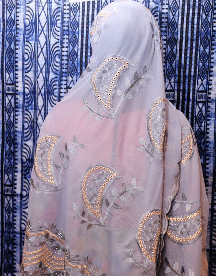 Firdaus Grey Cotton Maxi Mayafi