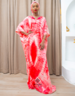 Asma’u Pink Adire Boubou & Turban Set