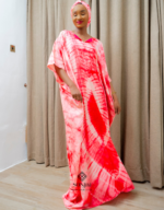 Asma’u Pink Adire Boubou & Turban Set - Image 5