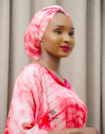 Asma’u Pink Adire Boubou & Turban Set - Image 3