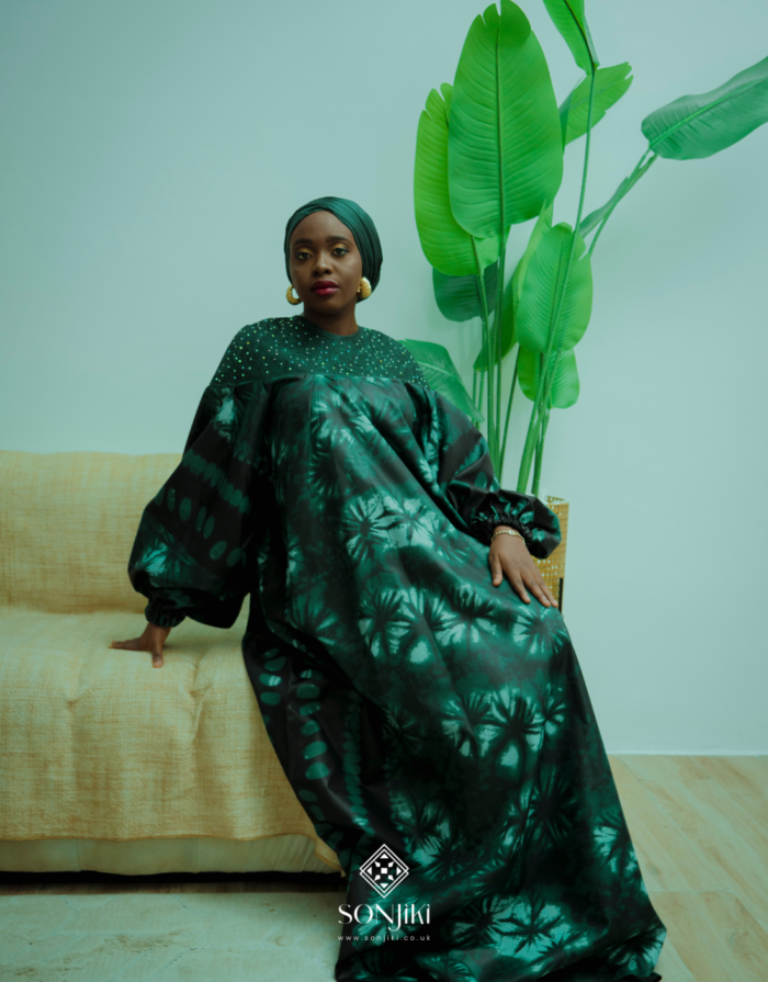 Yusrah Green Adire Boubou Set - Image 3