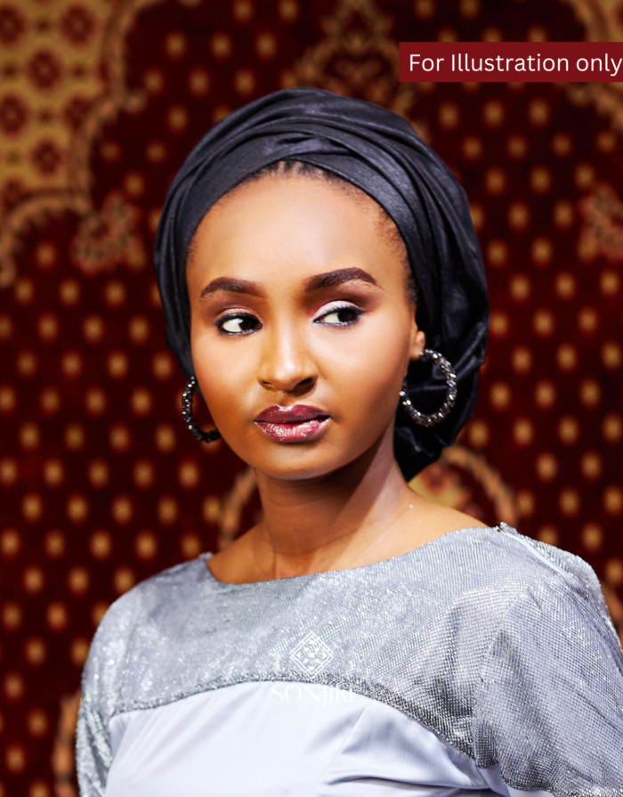 Black African Raw Silk Scarf - Image 2