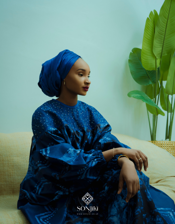 Raihaanah Blue Adire Boubou Set - Image 7