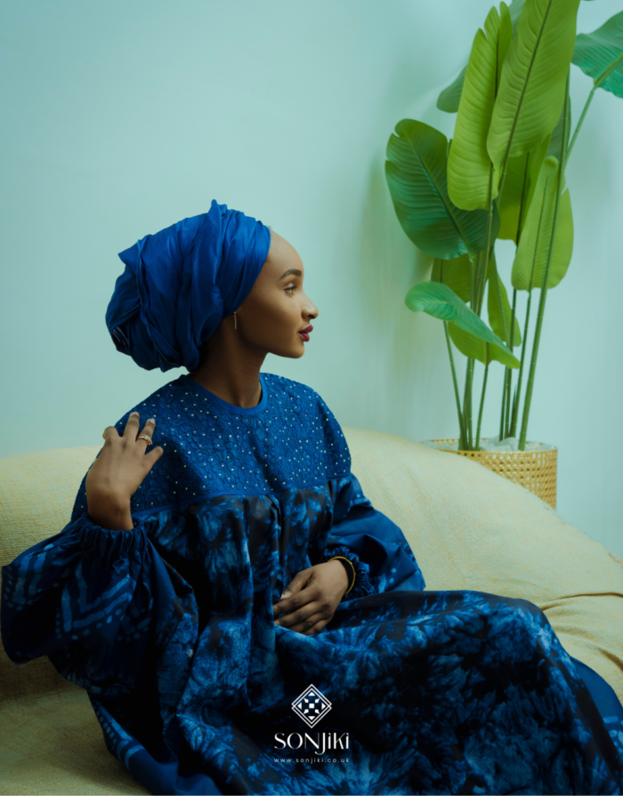 Raihaanah Blue Adire Boubou Set - Image 5