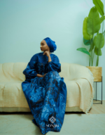 Raihaanah Blue Adire Boubou Set