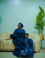 Raihaanah Blue Adire Boubou Set - Image 6