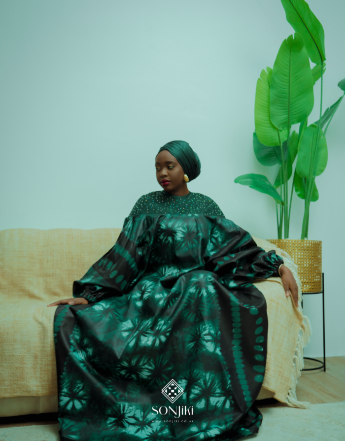 Yusrah Green Adire Boubou Set - Image 4