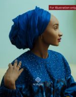 Blue African Raw Silk Scarf