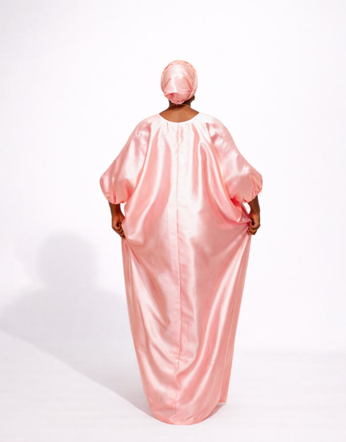 Haneefah Blush Pink Mikado Boubou - Image 2