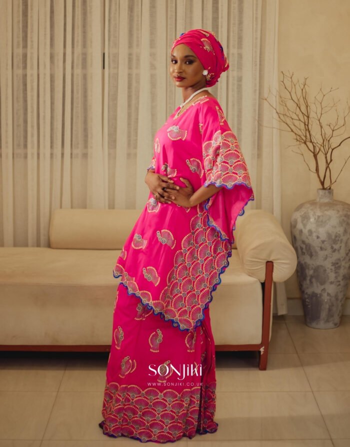Zahra Pink Swiss Lace Co-ord — feminine, cultural and elegant. Shop modest celebration co-ords at Sonjiki.