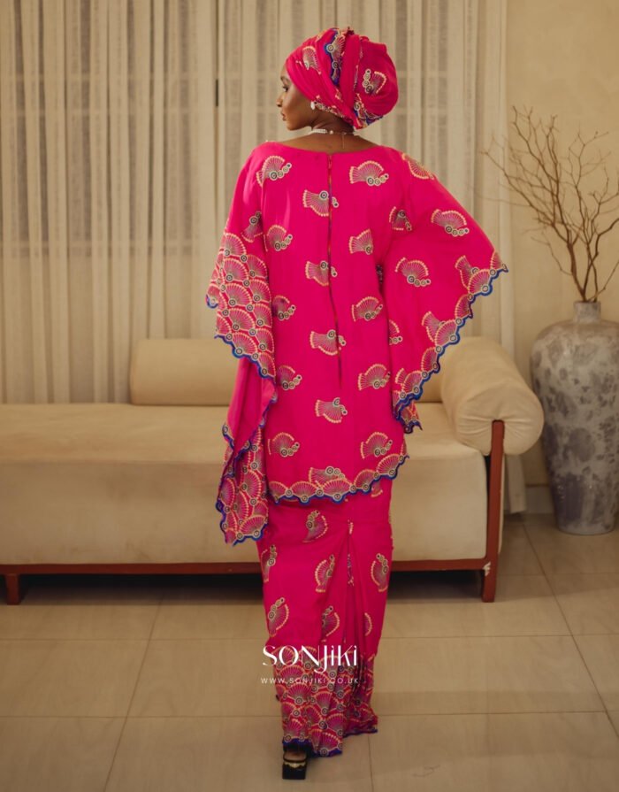 Zahra Pink Swiss Lace Co-ord — feminine, cultural and elegant. Shop modest celebration co-ords at Sonjiki.