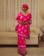 Zahra Pink Swiss Lace Co-ord — feminine, cultural and elegant. Shop modest celebration co-ords at Sonjiki.