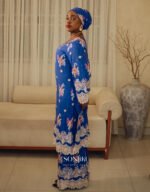 Rukayyah Royal Blue Swiss Lace Set — refined African-inspired modest wear for UK celebrations. Shop Sonjiki.