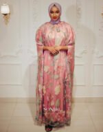 Aisha Floral Pink Organza Boubou - Image 3