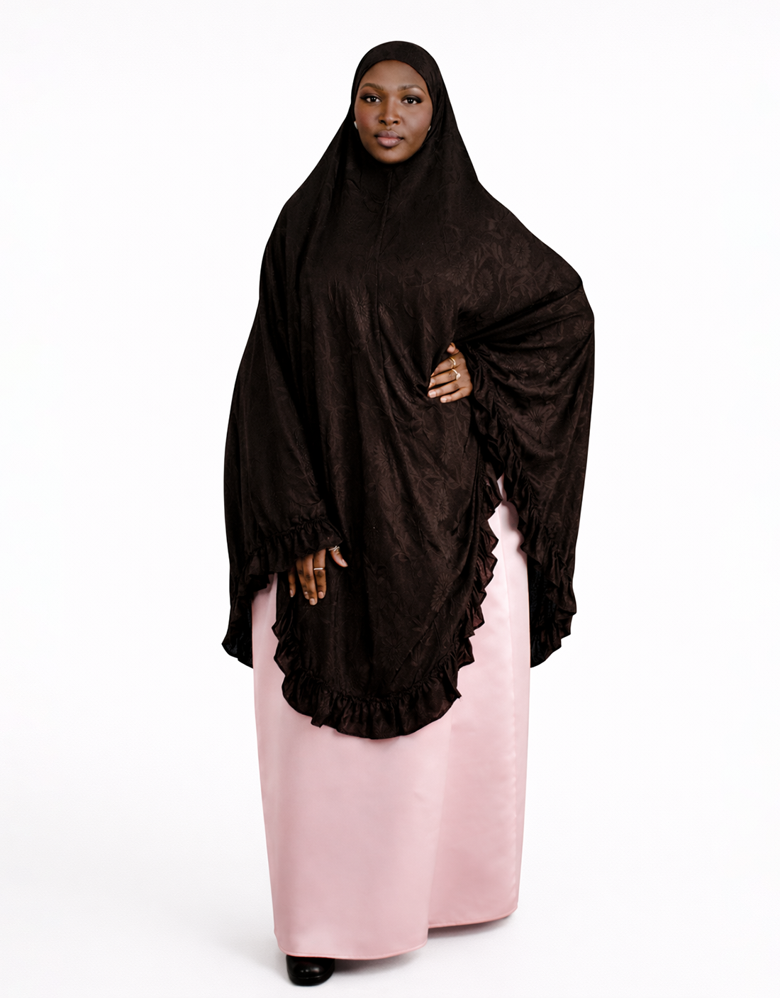 Sakina Black Floral Occasion Khimar Set