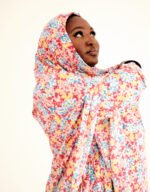 Mariama Pink Floral Long Sleeve Melhfa Dress - Image 2