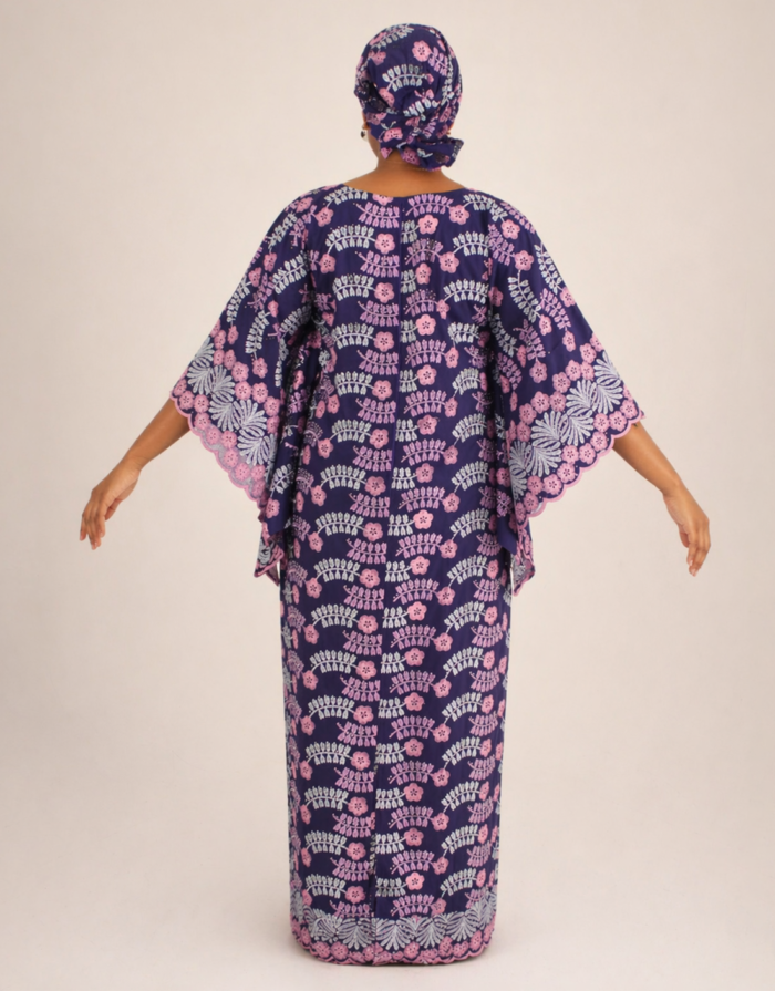 Kaltum Purple Swiss Lace Occasion Boubou - Image 5