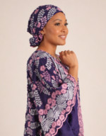 Kaltum Purple Swiss Lace Occasion Boubou - Image 3