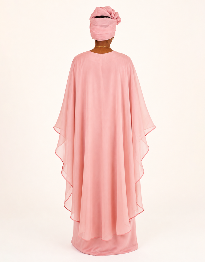 Lami Pink Occasion Cape Gown - Image 3