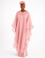 Lami Pink Occasion Cape Gown