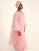 Lami Pink Occasion Cape Gown - Image 3