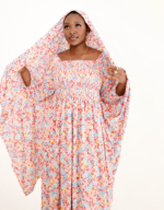 Mariama Pink Floral Long Sleeve Melhfa Dress - Image 3