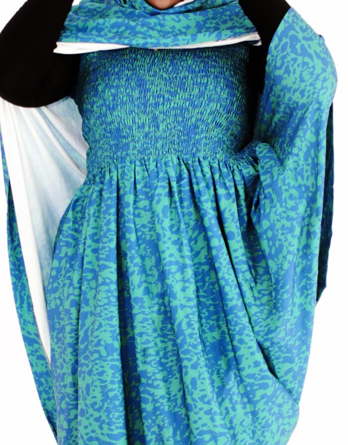 Ndeye Blue Sleeveless Melhfa Dress - Image 2