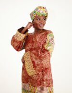 Rimaya Brown Kente Print Occasion Dress - Image 5