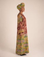 Rimaya Brown Kente Print Occasion Dress - Image 3