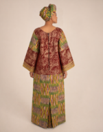 Rimaya Brown Kente Print Occasion Dress - Image 4