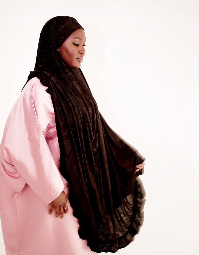 Sakina Black Floral Occasion Khimar Set - Image 5