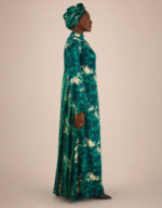 Rabi Silk Teal Dress - Image 3