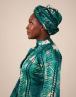 Rabi Silk Teal Dress - Image 2