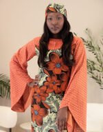 Minna Orange African Print Occasion Dress