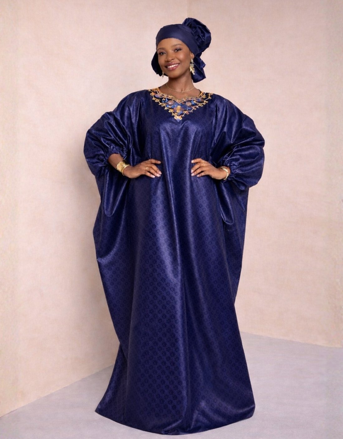 Dakar Blue Bazin Boubou