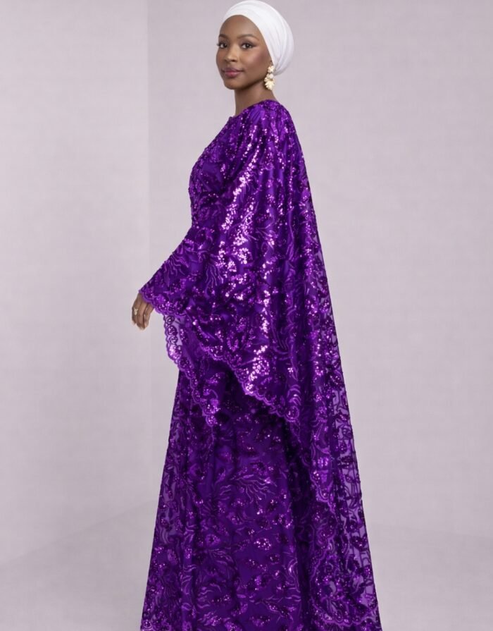 Lagos Purple Lace Boubou - Image 2